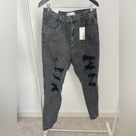 Refuge Jeans Size 15 Women’s acid wash black High Rise Pants Denim Distressed - Picture 2 of 6